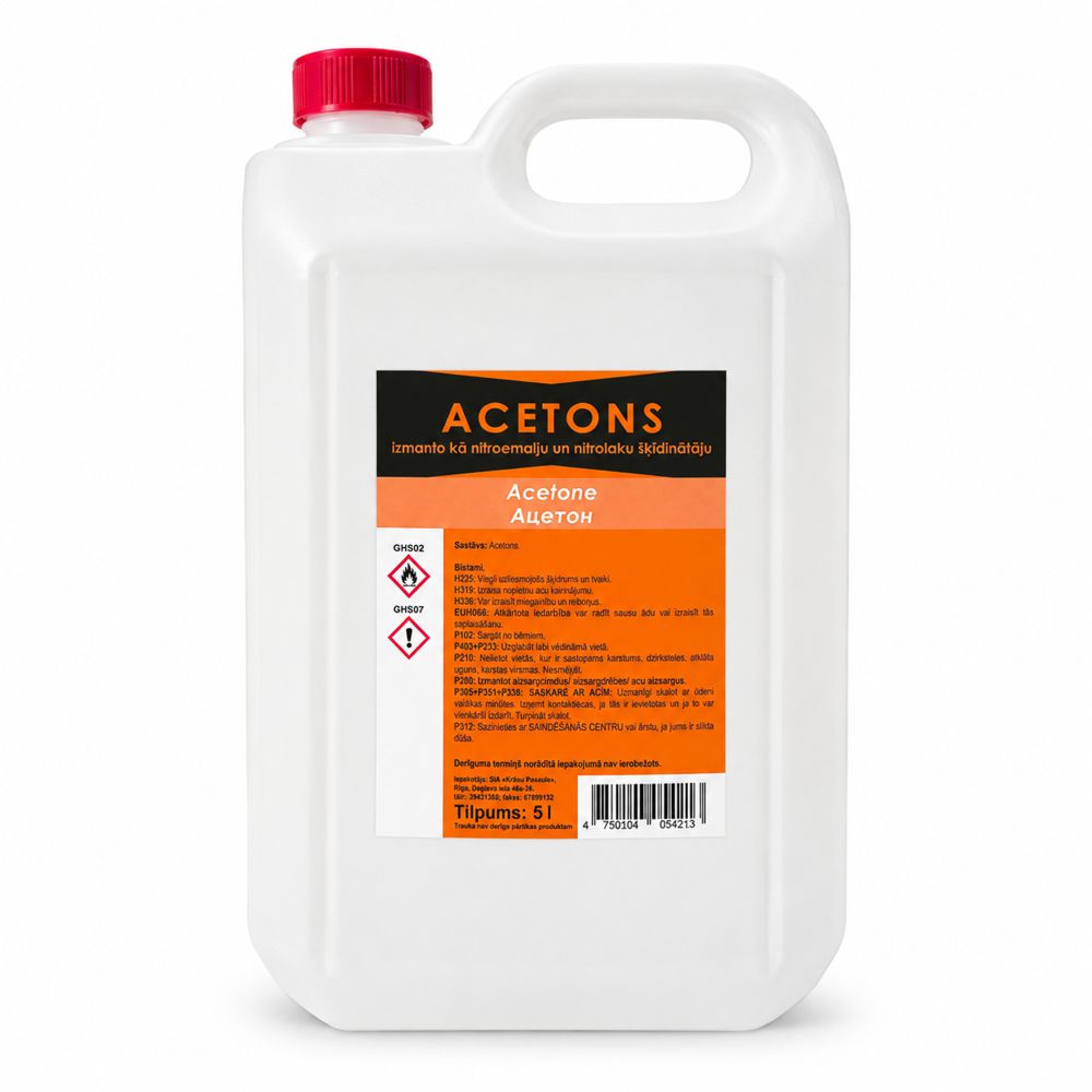 Acetons 5 L kompozītmateriālu formu tīrīšanai un virsmu attaukošanai