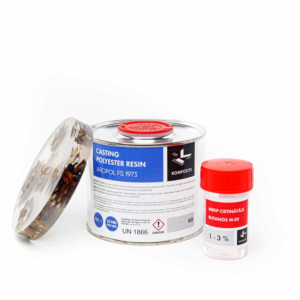 Polyester resin for casting with hardener, 0.5 kg