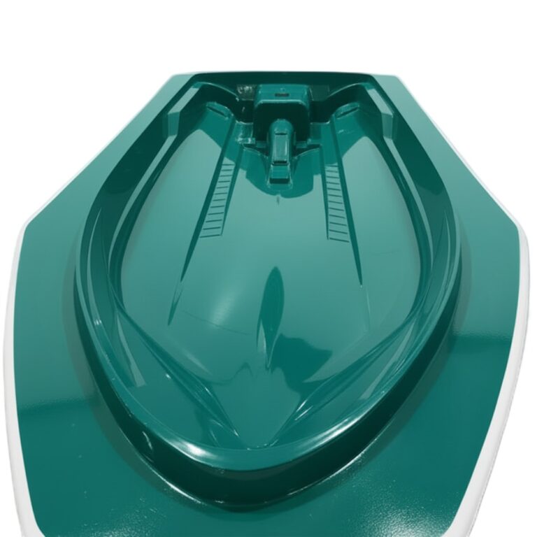 Tirkīza kompozītmateriāla laivas veidne izgatavota ar pistoi pūšamu Crestamould® Gelcoat 15PA(S) gelkoutu uz balta fona