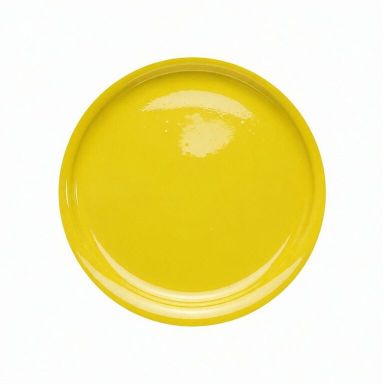Zaļš (RAL 1018, Zinc Yellow) ar otu vai rullīti klājams gelkouts Crystic GT-600 (Scott Bader) uz balta fona