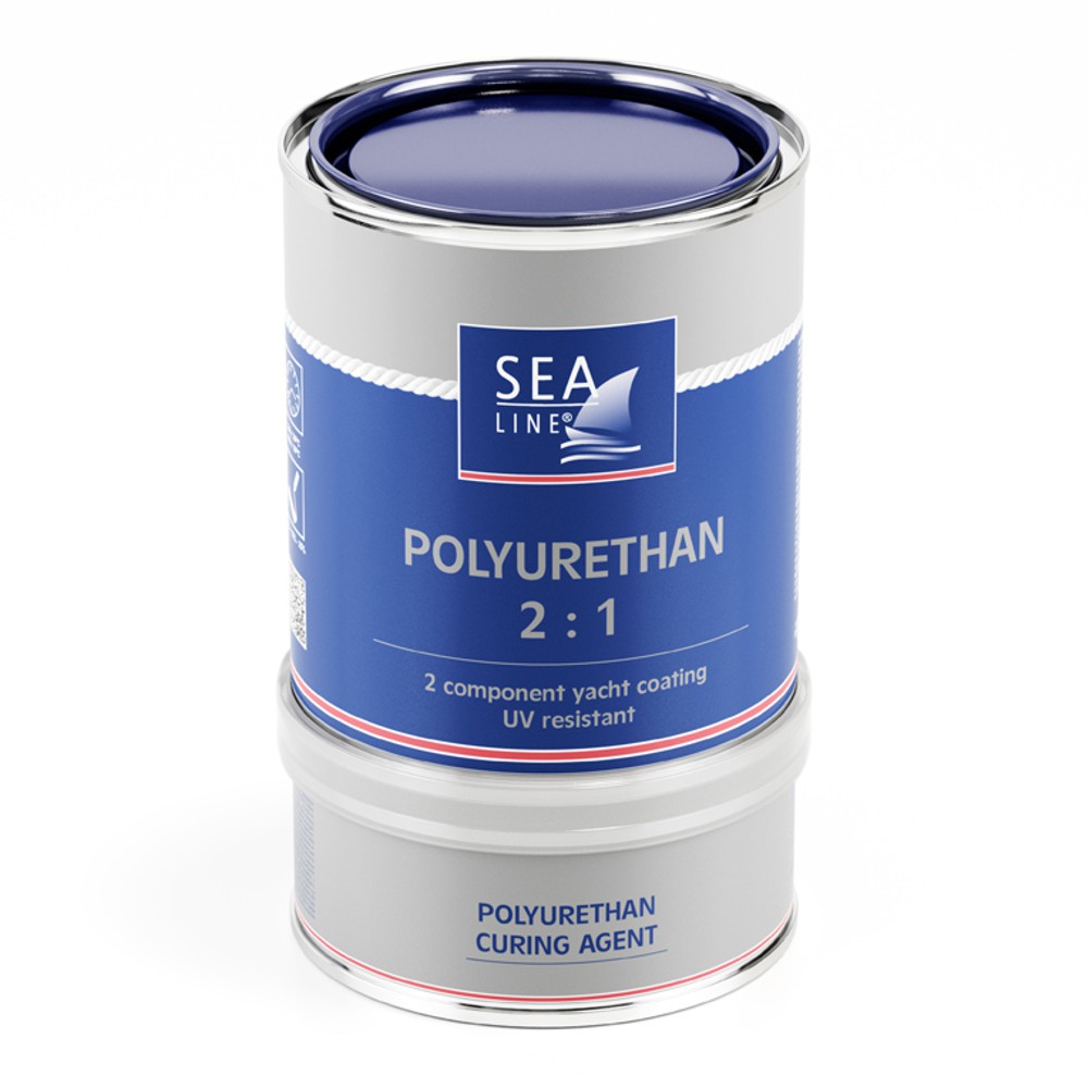 Dark blue polyurethane topcoat Sea-Line, 750 ml