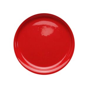 Sarkans (RAL 3020, Traffic Red) ar otu vai rullīti klājams gelkouts Crystic GT-600 (Scott Bader) uz balta fona